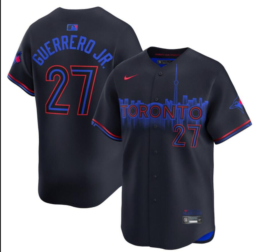 2024 Men Toronto Blue Jays #27 Vladimir Guerrero Jr. City Connect Nike Dri-FIT MLB Limited black Jersey